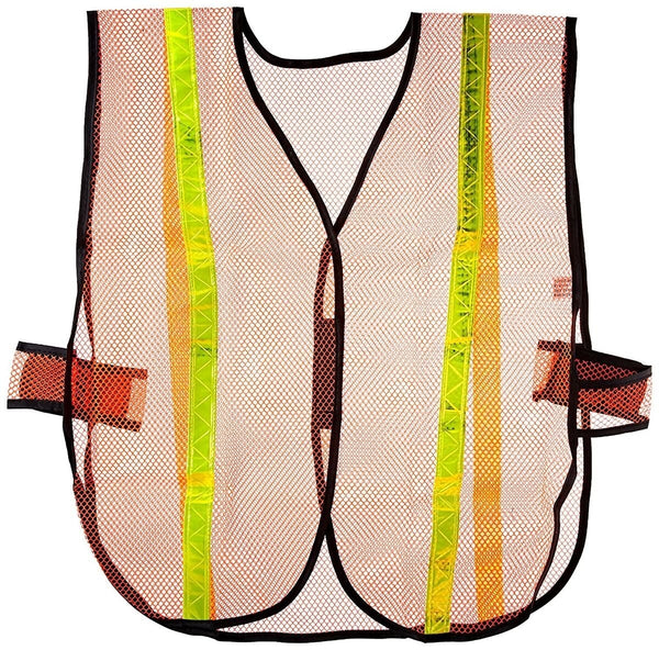 Acme United Reflective Deluxe Safety Vest with Reflective Strips - Mesh - Orange