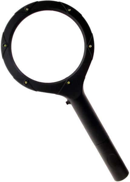 iWork 6 LED Magnifier/Magnifying Glass with Cushion Grips - Black
