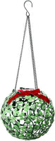 Alpine Corporation QLP928SLR-GN Solar Christmas Hanging Mistletoe Ornament with Timer, 8 Inch Tall, 8-Inch, Green