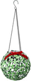 Alpine Corporation QLP928SLR-GN Solar Christmas Hanging Mistletoe Ornament with Timer, 8 Inch Tall, 8-Inch, Green