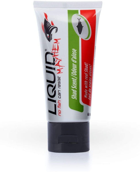 Liquid Mayhem Shad Scent 2 oz. Made with Real Shad & Powerful Bite Stimulants Designed to Stick to Your Fishing Lure & Trigger Aggressive Strikes!