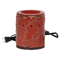 Shop4Omni Christmas Holly Rustic Textured Ceramic Electric Wax Melt Warmer - Red
