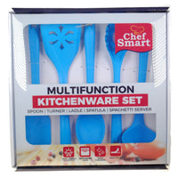 Chef Smart 5 Piece Silicone Kitchenware Set Spatula Spoon Turner Ladle Spaghetti