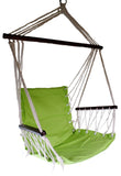 OMNI Patio Swing Seat Hanging Hammock Cotton Rope Chair With Cushion Seat (Black)