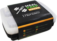 Meal Prep Haven Three Compartment Food Containers with Lids - 14 Pack