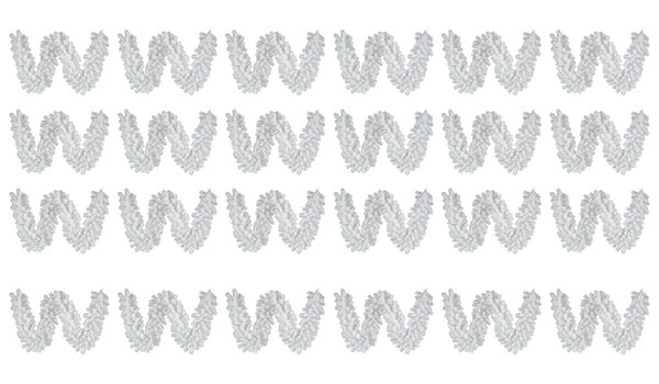 Lot of 24 9 ft x 8 in Artificial Merry Christmas Garland Hanging Fireplace White