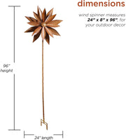 Alpine Corporation NCY354 Alpine Rustic Metal Rudbeckia Windmill Stake, 96 Inch Tall, Rusty