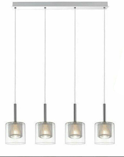 DSI Aurora 4-Light Chrome Adjustable Pendant Hanging Modern Light Fixture Bar