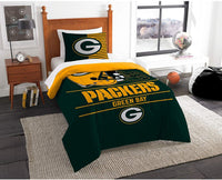 NFL Green Bay Packers Unisex "Draft" Twin Comforter and Sham Set, Green, Twin