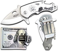 REX Rtek 2.5" Money Clip Pocket Knife W/ Bottle Opener Marines - RT 4659-MA