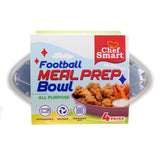 Chef Smart All Purpose Football Shape Meal Prep Bowls - 4 Pack