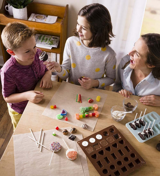 HearthSong Crafty Creations All-Seasons Candy, Chocolate, Cookie Making Kit - Includes Silicone Molds, Kabob Sticks, Tools, and More - 274 Pieces