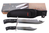 CampCo Humvee Bowie Knife Set w Stainless Steel Blades and Pakawood Handles