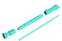 3 Piece 8 Hole Soprano Kids Recorder Music Flute w Cleaning Rod - Green