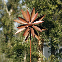 Alpine Corporation NCY354 Alpine Rustic Metal Rudbeckia Windmill Stake, 96 Inch Tall, Rusty