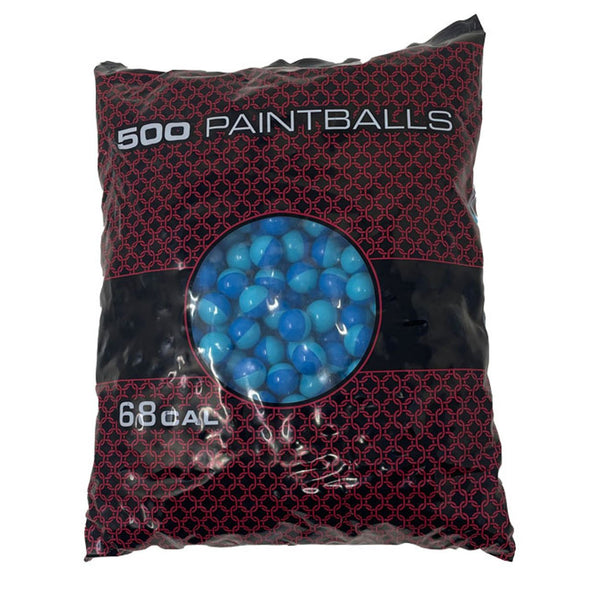 XBALL CERTIFIED MIDNIGHT 500 Paintballs - Blue / Light Blue Shell - AQUA FILL