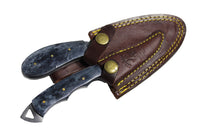 Bone Collector Hunting Knife Two Piece Set, 7" Straight Edge and 7" Gut Hook Blades Black Bone Full Tang Skinner (Black Bone)