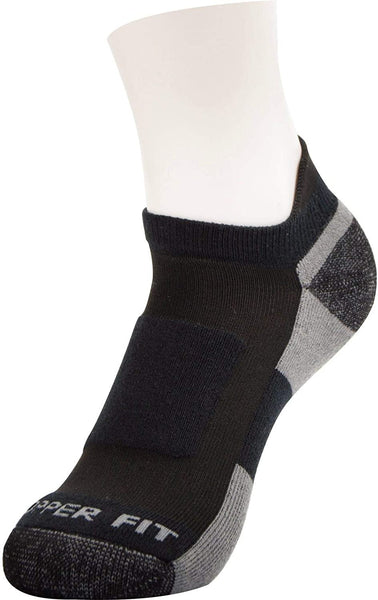 Copper Fit Mens Pro Walking LowCut Socks (Black, Large)