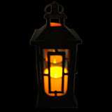 Shop4Omni 12 Inch Metal and Glass Tabletop Centerpiece Lantern with Flame-Less Candle
