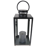 Shop4Omni 10 Inch Metal and Glass Tabletop Centerpiece Lantern Flame-Less Candle