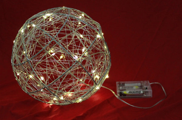 Perfect Holiday 40 LED 8" Diameter Wire Ball Battery Operated Fairy Lights