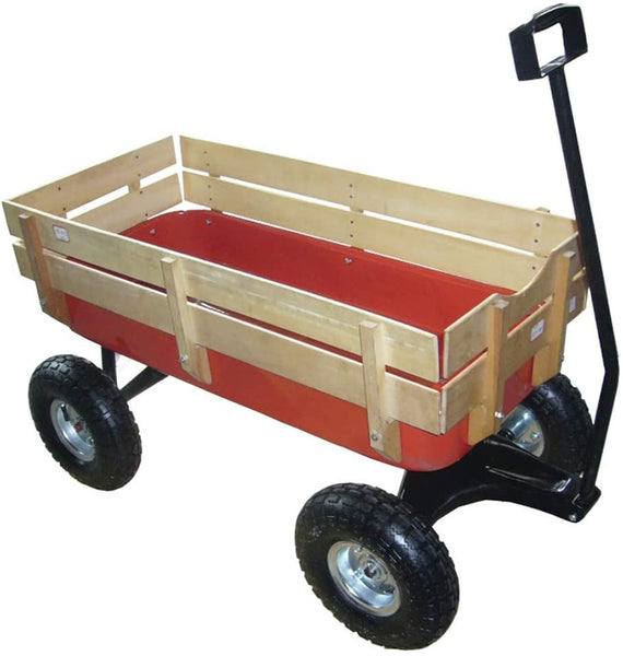 Valley Industries Big Foot Pull Behind Wagon with All Terrain Tires and Wood Side Panels