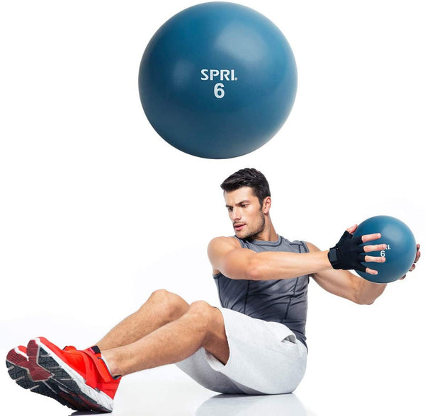 SPRI 6 LB Soft Toning Ball Hand Held Medicine Ball for Exercise Women Men Fitness Strength Training Equipment