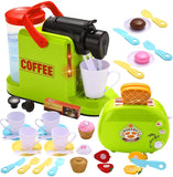 JOYIN 36 Pieces Kids Play Kitchen Accessories with Toy Coffee Maker and Toaster Machine Kitchen Pretend Food Play Set Toys for Toddlers