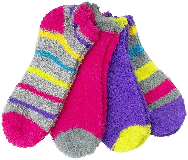 Eye Candy 4 Pack Softee Lounger No Show Socks - Shoe Size 6-10 - Multi-Colored
