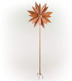 Alpine Corporation NCY354 Alpine Rustic Metal Rudbeckia Windmill Stake, 96 Inch Tall, Rusty