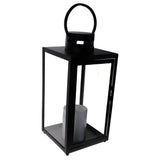 Shop4Omni 10 Inch Metal and Glass Tabletop Centerpiece Lantern Flame-Less Candle