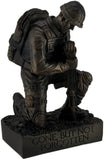 Zeckos Silent Salute Kneeling Military Soldier with Rifle In Ground Statue