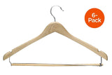 Honey Can Do 6-Pack of Maple Finished Suit Hangers with Non-Slip Pant Clamp
