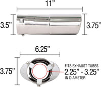 Spectre Performance 25105 6.5" x 3.75" Stainless Oval Exhaust Tip