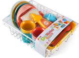 JOYIN Kids Kitchen Pretend Play Dish Wash and Dry Children's Play Dishes Pans and Pots Playset (25 pcs with Drainer)