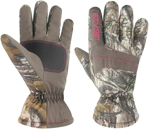 HOT SHOT Women's Defender Camo Thinsulate Insulated Hunting Gloves, Realtree Xtra, Small