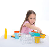 JOYIN Kids Kitchen Pretend Play Dish Wash and Dry Children's Play Dishes Pans and Pots Playset (25 pcs with Drainer)