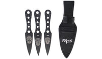 Set of 3 - 6.5" Throwing Knives Set Custom Knife Day of the Dead Skulls & Mummy