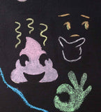 HearthSong Chalkscapes Emoji Stencils & Chalk Kit