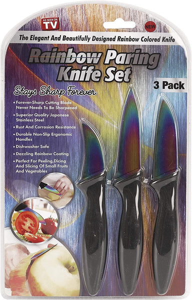 As Seen On TV Rainbow Knife 3-Piece Paring Set-
