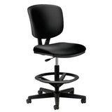 HON Black Volt Leather Office Chair Sit-To-Stand Seating with Foot Ring + Wheels