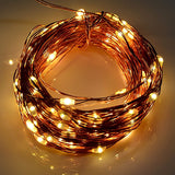 Solar Power 100 LED Copper Wire Fairy Light Tree Patio Outside 32 Ft Warm White