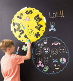 HearthSong Chalkscapes Emoji Stencils & Chalk Kit