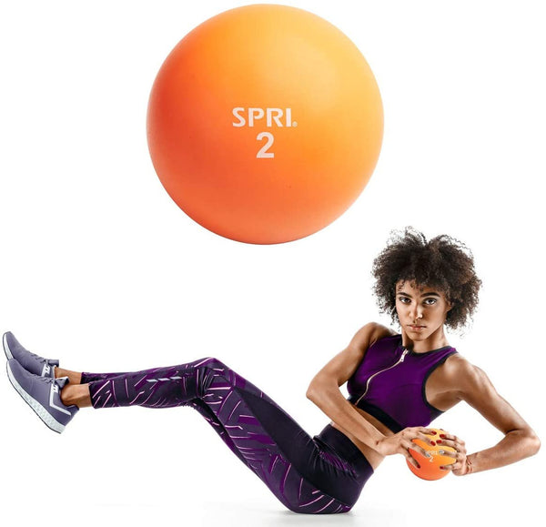 SPRI 2 LB Soft Toning Ball Hand Held Medicine Ball for Exercise Women Men Fitness Strength Training Equipment