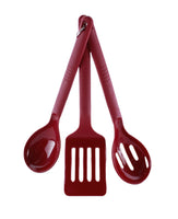 Coleman 3-Piece Nylon Camping Cooking Utensil Set Spatula + Spoons - Red