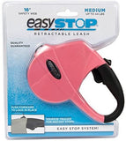 Easy Stop Retractable Leash - Medium 16' in Pink