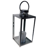 Shop4Omni 10 Inch Metal and Glass Tabletop Centerpiece Lantern Flame-Less Candle