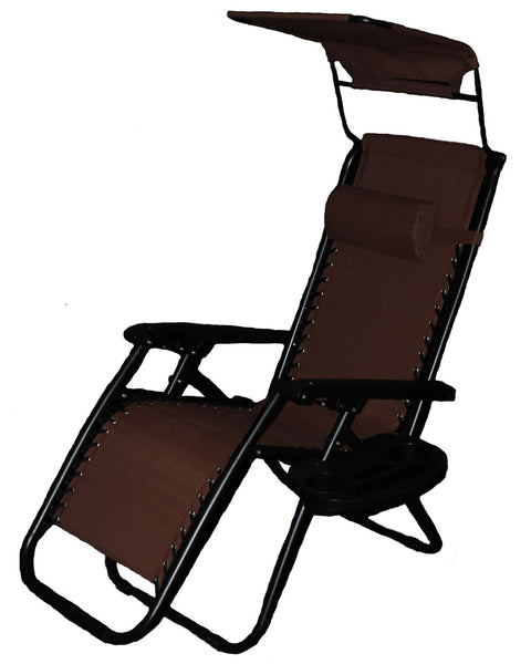 Shop4Omni Zero-Gravity Canopy Lawn & Patio Chair with Sunshade and Cup Holder