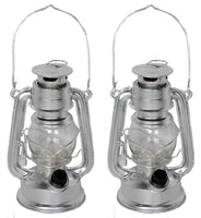 Lot of 2 Shop4Omni LED Lantern Hanging Light Lamp w/ Dimmer - 12 inch - Silver