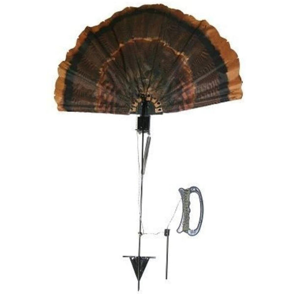 MOJO Tail Fan Attack Stake and Frame Tom Turkey Decoy - 100' Control From Blind